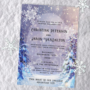 Snowy Forest   Winter Wedding Invitation