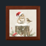 Snowy Forest Winter Woodland Christmas Bunny Bird  Gift Box<br><div class="desc">Cozy Christmas rabbit sitting beneath a grand tree root, sharing a peaceful snowy moment with a tiny bird. The soft snowflakes, delicate color tones, and gentle woodland charm capture the warmth and wonder of winter’s quiet beauty with adorable forest Christmas scene - a heartwarming reminder of friendship and peace in...</div>