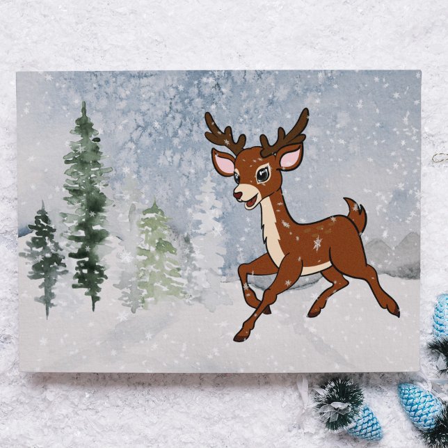 Snowy forest with a baby deer  tissue paper (Creator Uploaded)