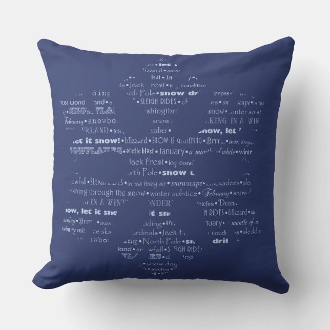 Snowy Fun Throw Pillow (Front)