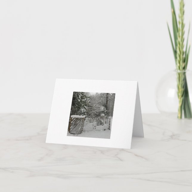 Snowy gate winter greeting card (Front)