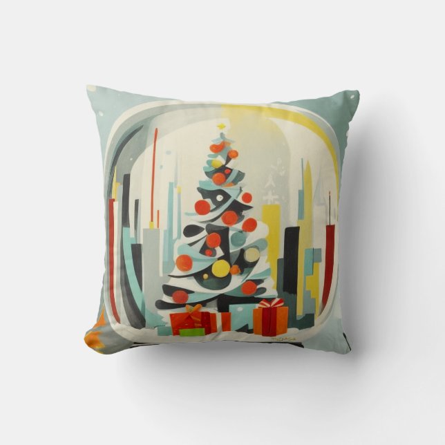 Snowy Globe Designer Pillow in Time for Christmas (Front)