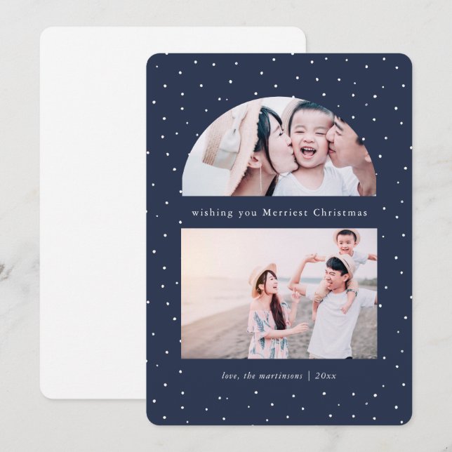 Snowy Globe Photo Christmas Holiday Card (Front/Back)