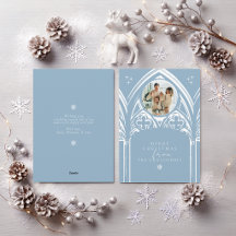 Snowy Gothic Winter Fairytale Blue Classy Photo