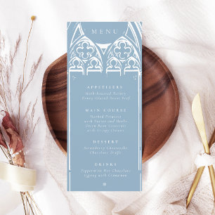 Snowy Gothic Winter Fairytale Christmas Blue Menu