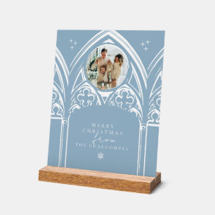 Snowy Gothic Winter Fairytale Christmas Photo Acrylic Sign