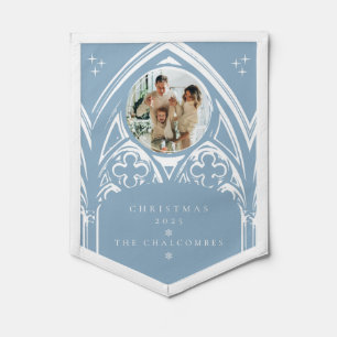 Snowy Gothic Winter Fairytale Christmas Photo Pennant