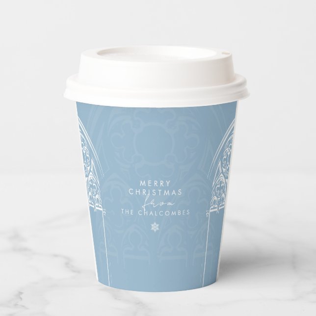 Snowy Gothic Winter Fairytale Script Christmas Paper Cups (Front)