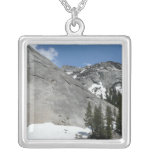 Snowy Granite Domes I at Yosemite National Park Silver Plated Necklace