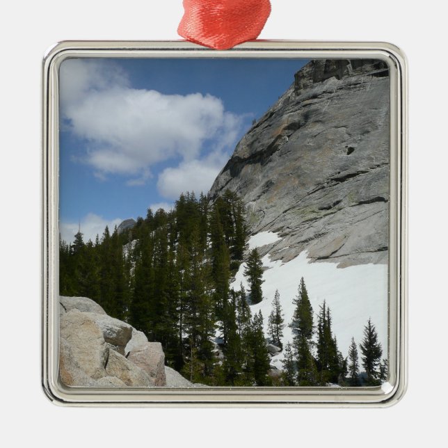 Snowy Granite Domes II Yosemite National Park Metal Ornament (Front)