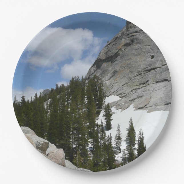 Snowy Granite Domes II Yosemite National Park Paper Plates (Front)