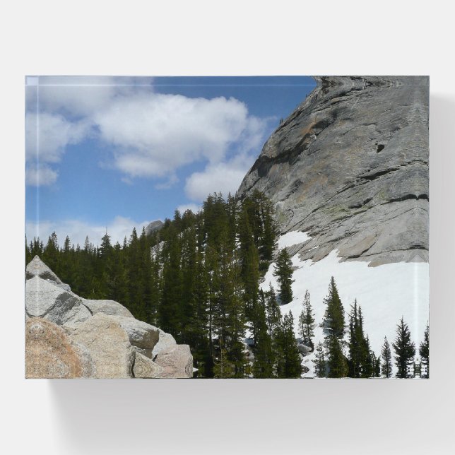 Snowy Granite Domes II Yosemite National Park Paperweight (Front)