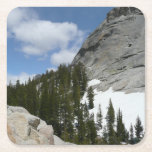 Snowy Granite Domes II Yosemite National Park Square Paper Coaster