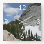 Snowy Granite Domes II Yosemite National Park Square Wall Clock