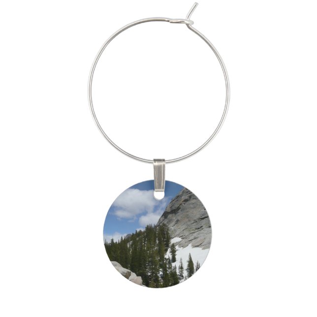 Snowy Granite Domes II Yosemite National Park Wine Charm (Front)