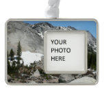 Snowy Granite Domes Panorama at Yosemite Silver Plated Framed Ornament