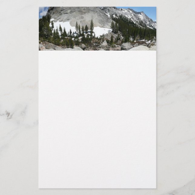 Snowy Granite Domes Panorama at Yosemite Stationery (Front)