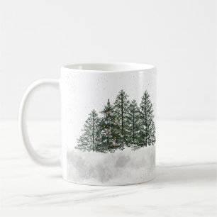 Snowy Grove Christmas tree mug