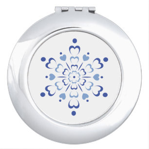 Snowy Heartburst Compact Mirror