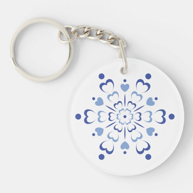 Snowy Heartburst Keychain (Front)