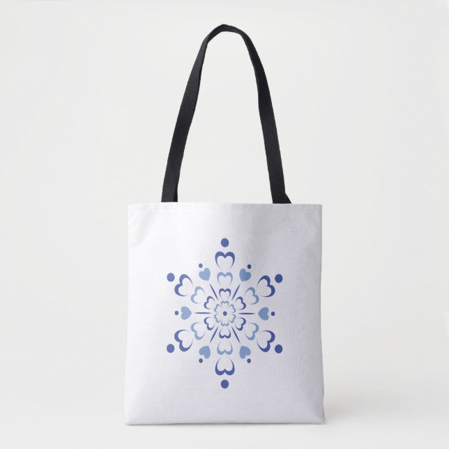 Snowy Heartburst Tote Bag (Front)
