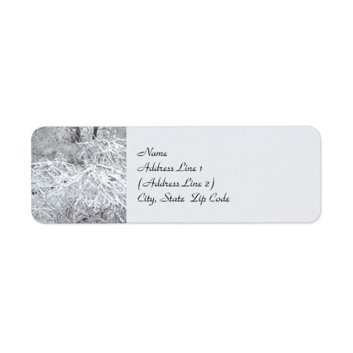 Snowy Hedgerow Winter Return Address Label