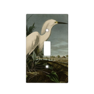 Snowy Heron (Egret) - Audubon's Birds of America Light Switch Cover