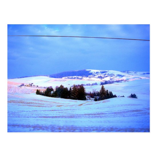 Snowy hills postcard