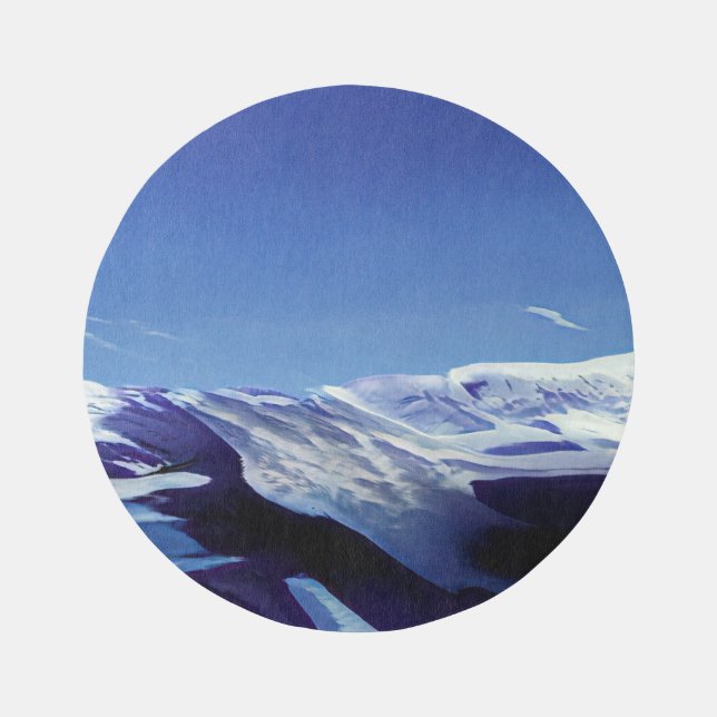 Snowy hills, winter panorama rug (Front)