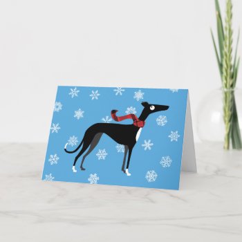 Snowy Hound Holiday Card by ClaudianeLabelle at Zazzle