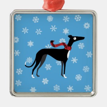 Snowy Hound Metal Ornament by ClaudianeLabelle at Zazzle
