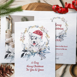 Snowy Husky Winter Dog Lover Christmas Photo Card