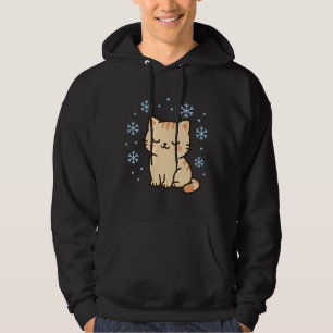 Snowy Kawaii Cat – Cute Winter Kitty Hoodie