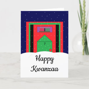 Snowy Kwanzaa: Blank Kwanzaa Holiday Card