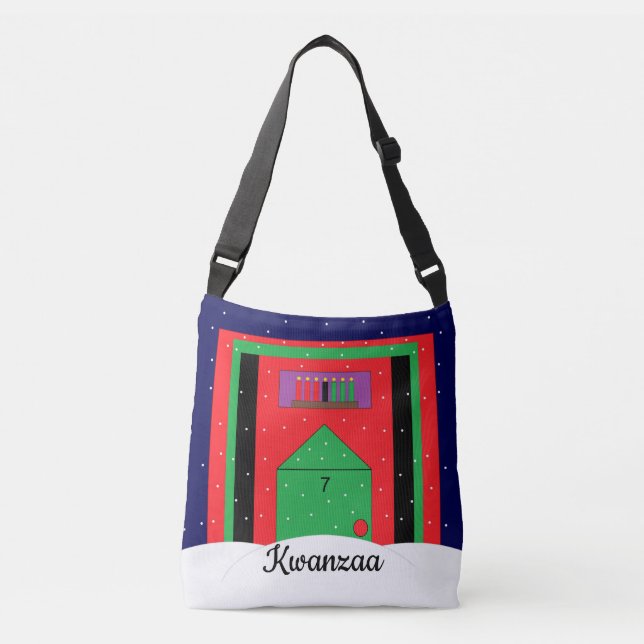 Snowy Kwanzaa:   Crossbody Bag (Front)