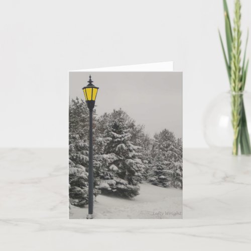 Snowy Lamp Post blank cards