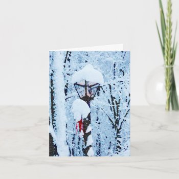 Snowy Lamp Post Christmas Card by imagefactory at Zazzle
