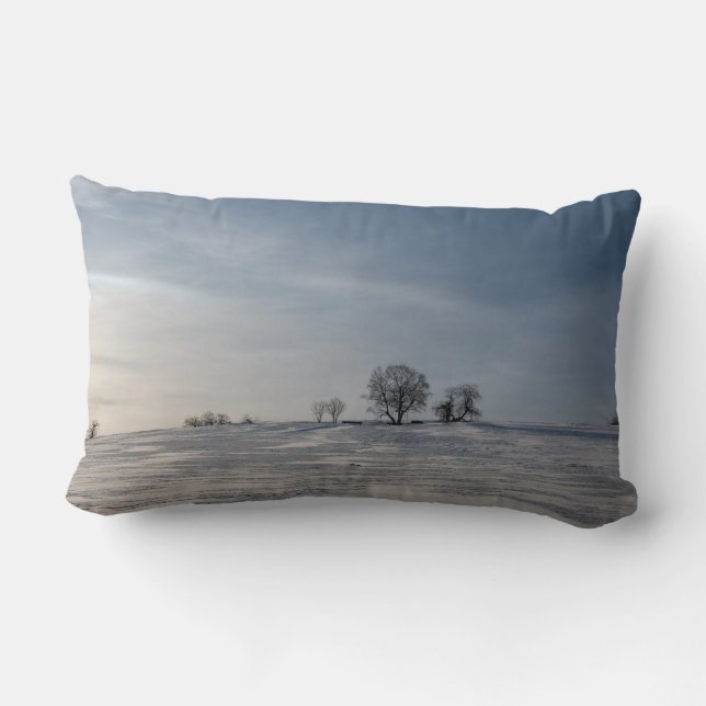 Snowy landscape  lumbar pillow (Back)