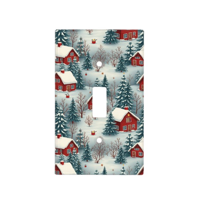 Snowy Landscape Pattern Light Switch Cover (Front)
