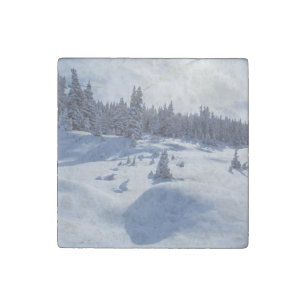 Snowy Landscape Stone Magnet