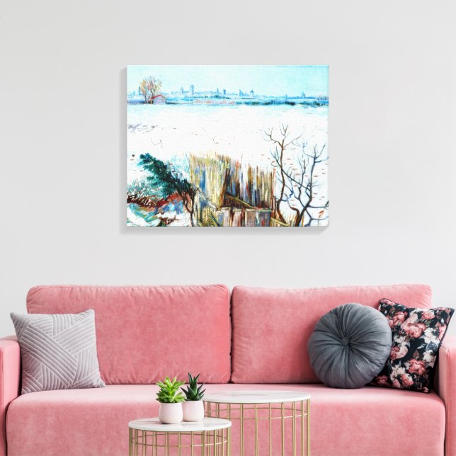 Snowy Landscape with Arles by Vincent van Gogh Canvas Print (Insitu(LivingRoom))