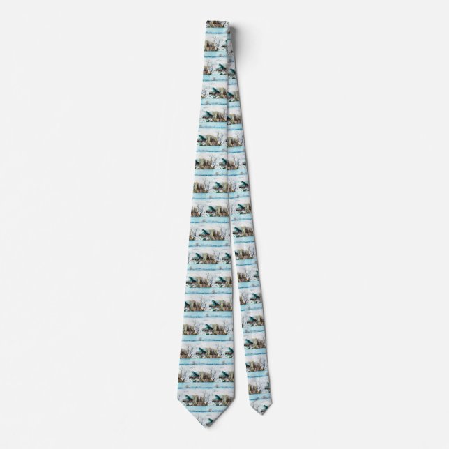 Snowy Landscape with Arles by Vincent van Gogh Neck Tie (Front)