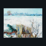 Snowy Landscape with Arles by Vincent van Gogh Postcard<br><div class="desc">Snowy Landscape with Arles in the Background by Vincent van Gogh is a vintage post impressionism landscape nature painting. A field covered in snow during the winter season with the village of Arles, France in the distance. About the artist: Vincent Willem van Gogh (1853 -1890) was one of the most...</div>