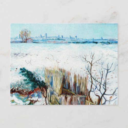 Snowy Landscape with Arles by Vincent van Gogh Postcard
