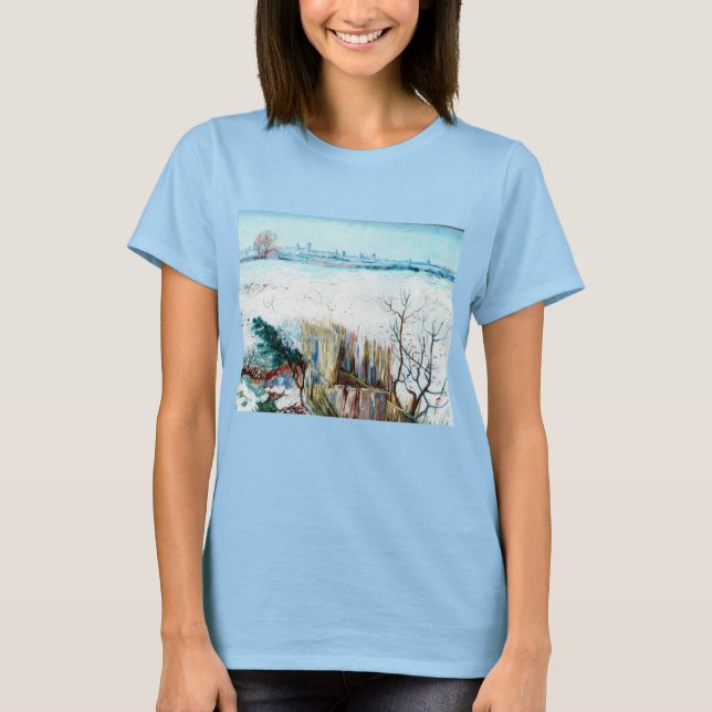 Snowy Landscape with Arles by Vincent van Gogh T-Shirt (Front)
