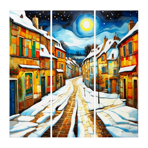 Snowy Lane Triptych