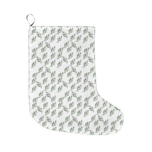 snowy  leaves  large christmas stocking