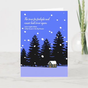 Snowy Little House on the Prairie Original Art Card