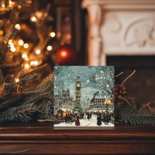 Snowy London Christmas Scene Holiday Card