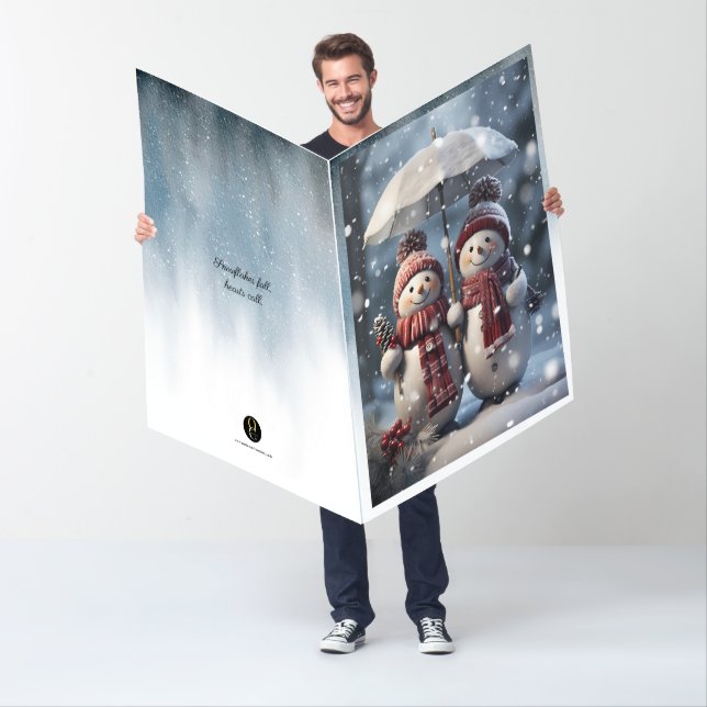 Snowy Love Proposal - Surprise Giant Card (In Situ)